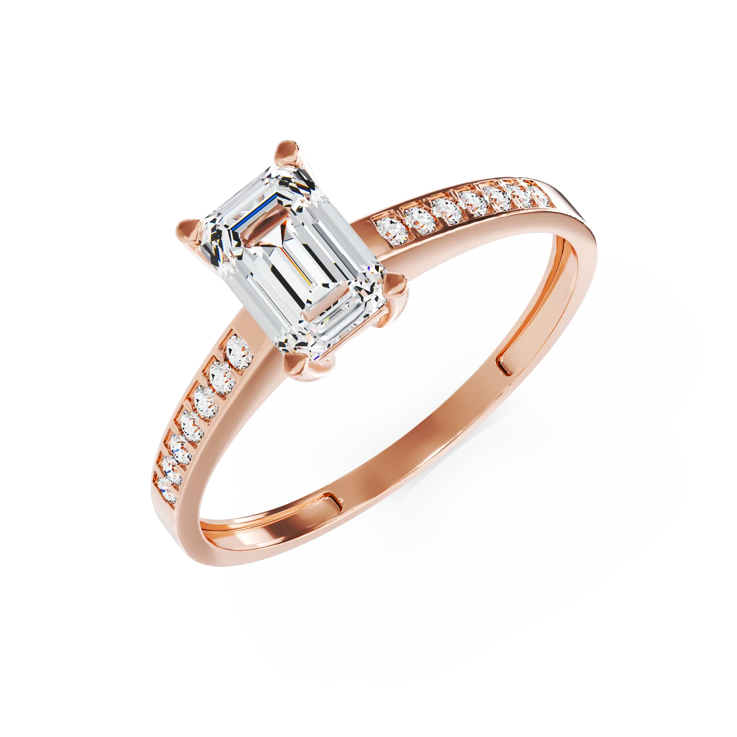 Годежен пръстен от розово злато 14K