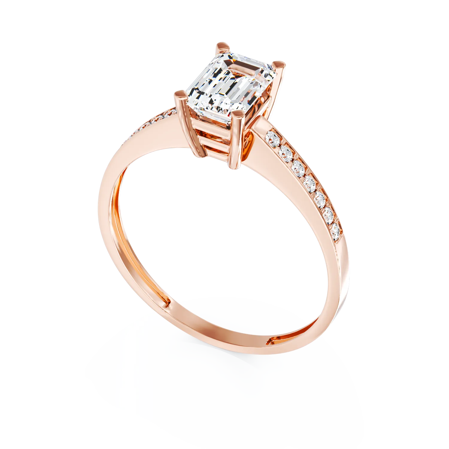 Inel de logodna din aur roz de 14K