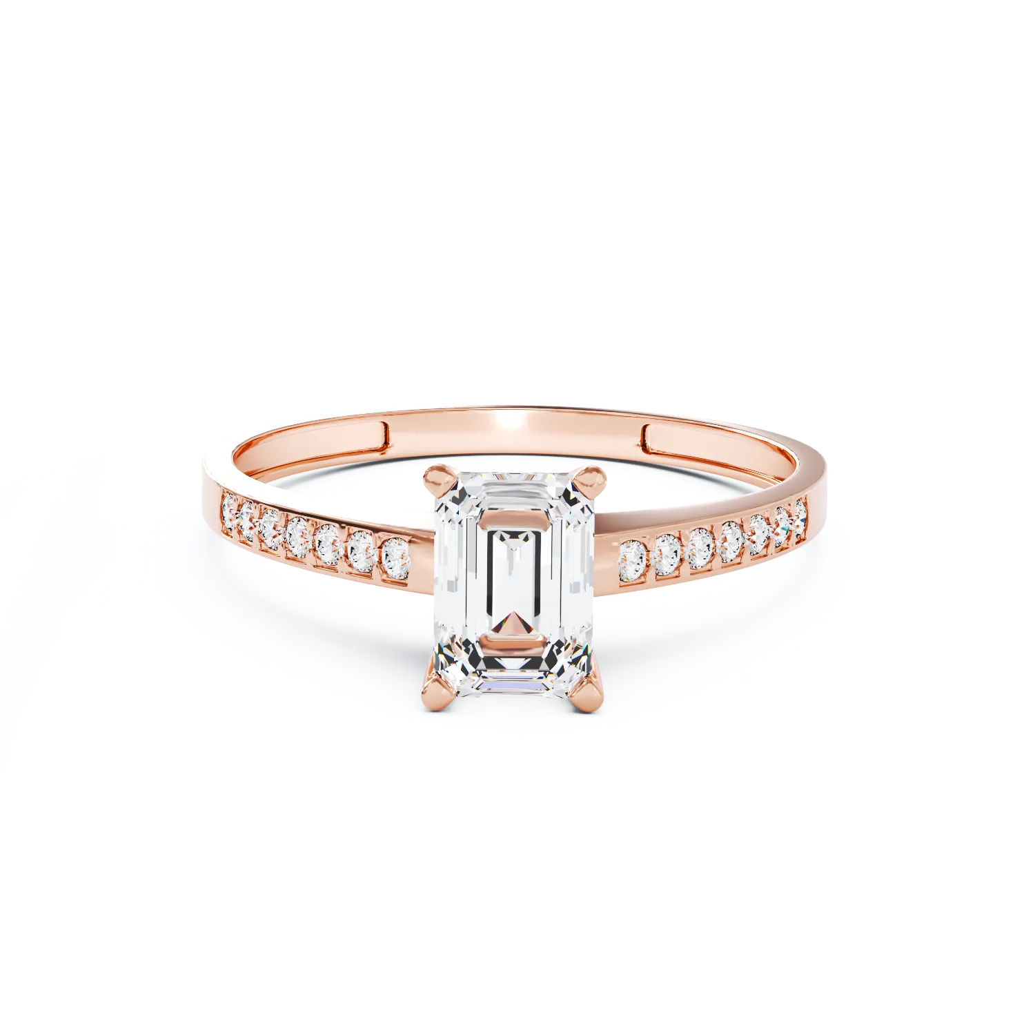 Inel de logodna din aur roz de 14K