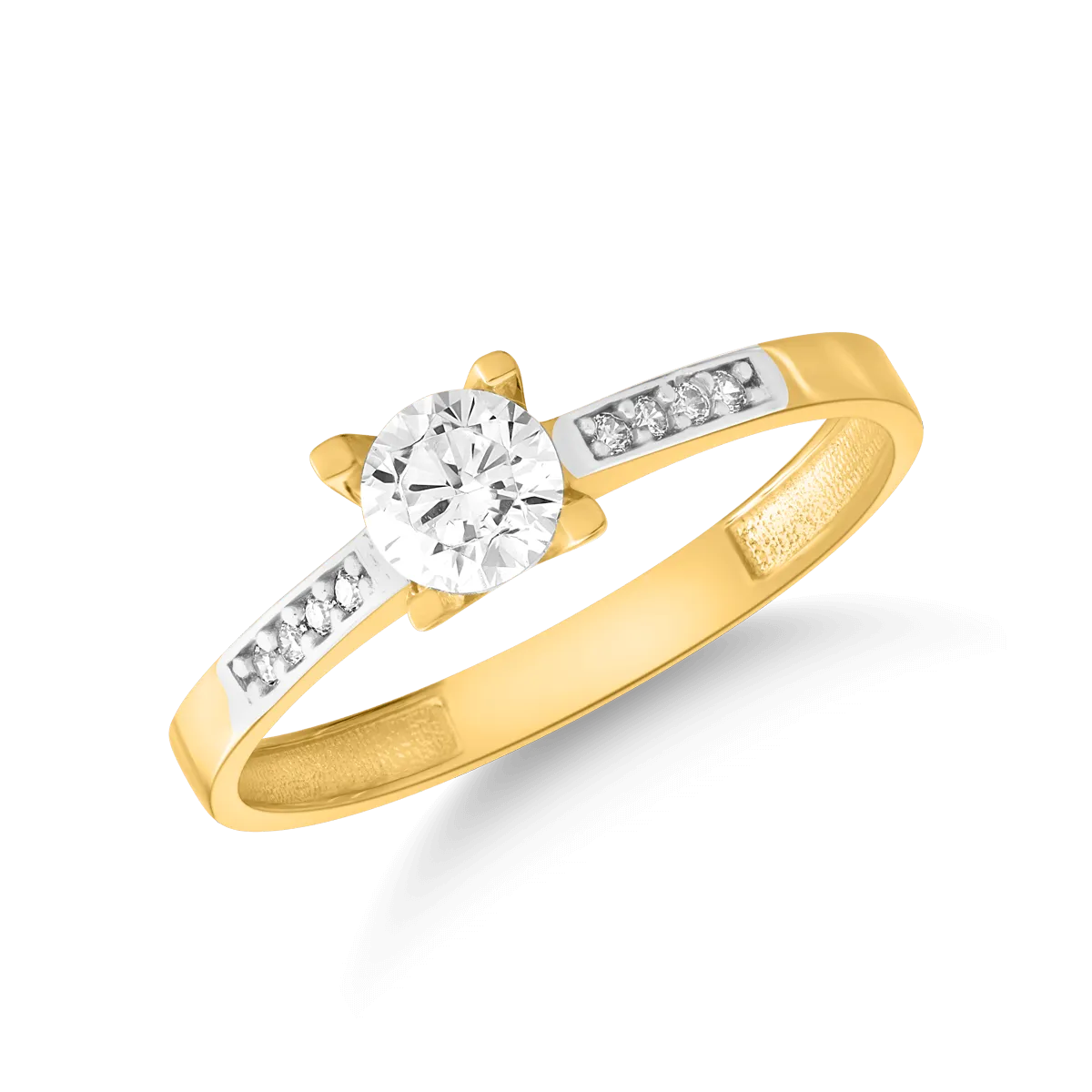 Inel de logodna din aur galben de 14K