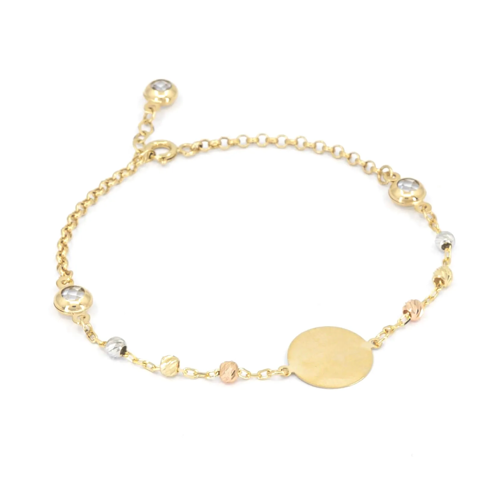 14K yellow gold charms bracelet-107727