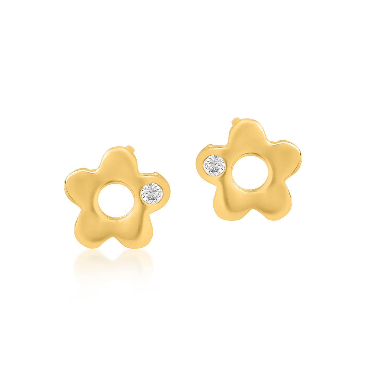 Kolczyki kwiaty z 14K żółtego złota