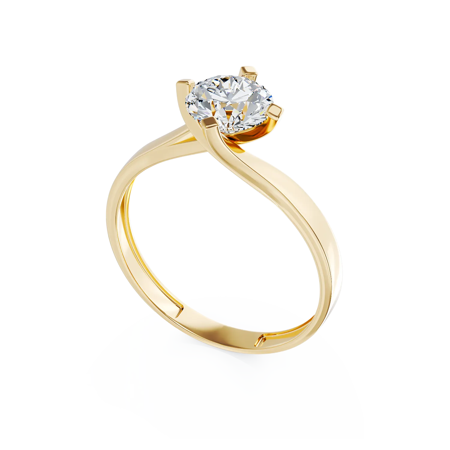 14 karátos sárga arany eljegyzési gyűrű