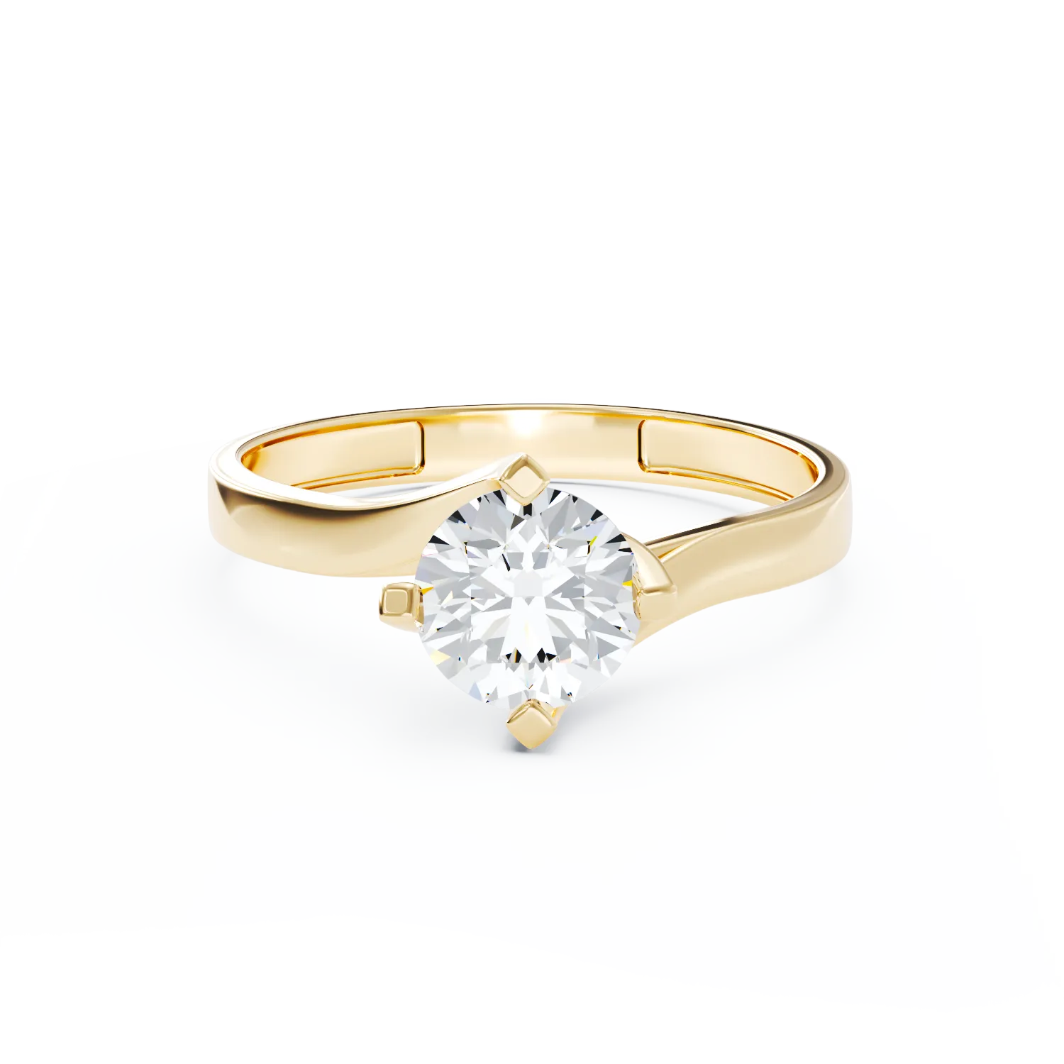 14 karátos sárga arany eljegyzési gyűrű