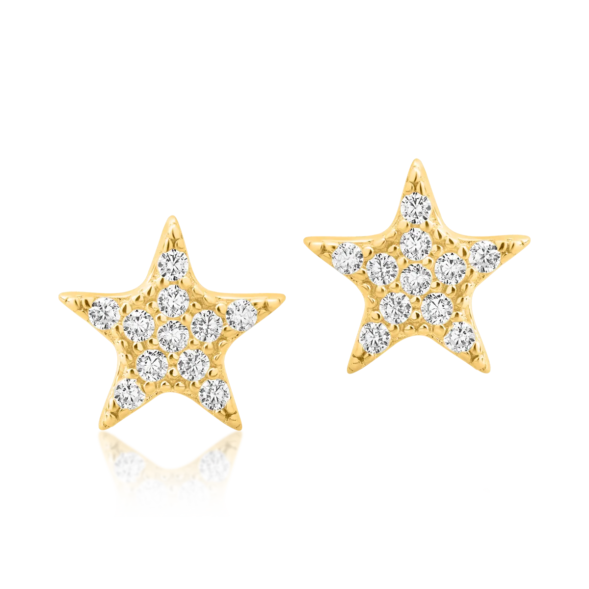 14K yellow gold star earrings