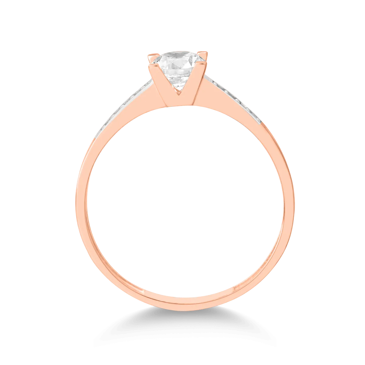 14k rózsaszín arany eljegyzési gyűrű
