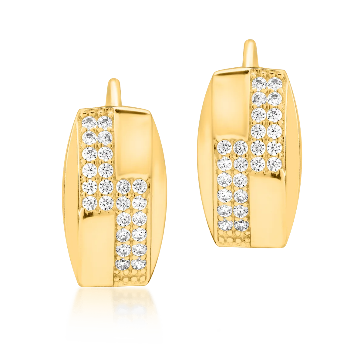 14K yellow gold earrings-107759