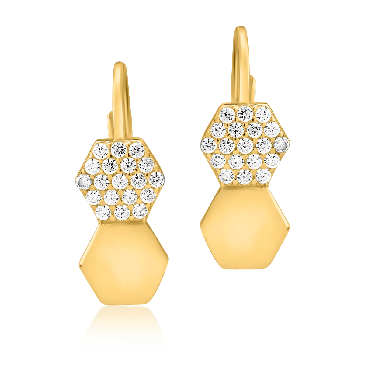 14K yellow gold geometrical earrings