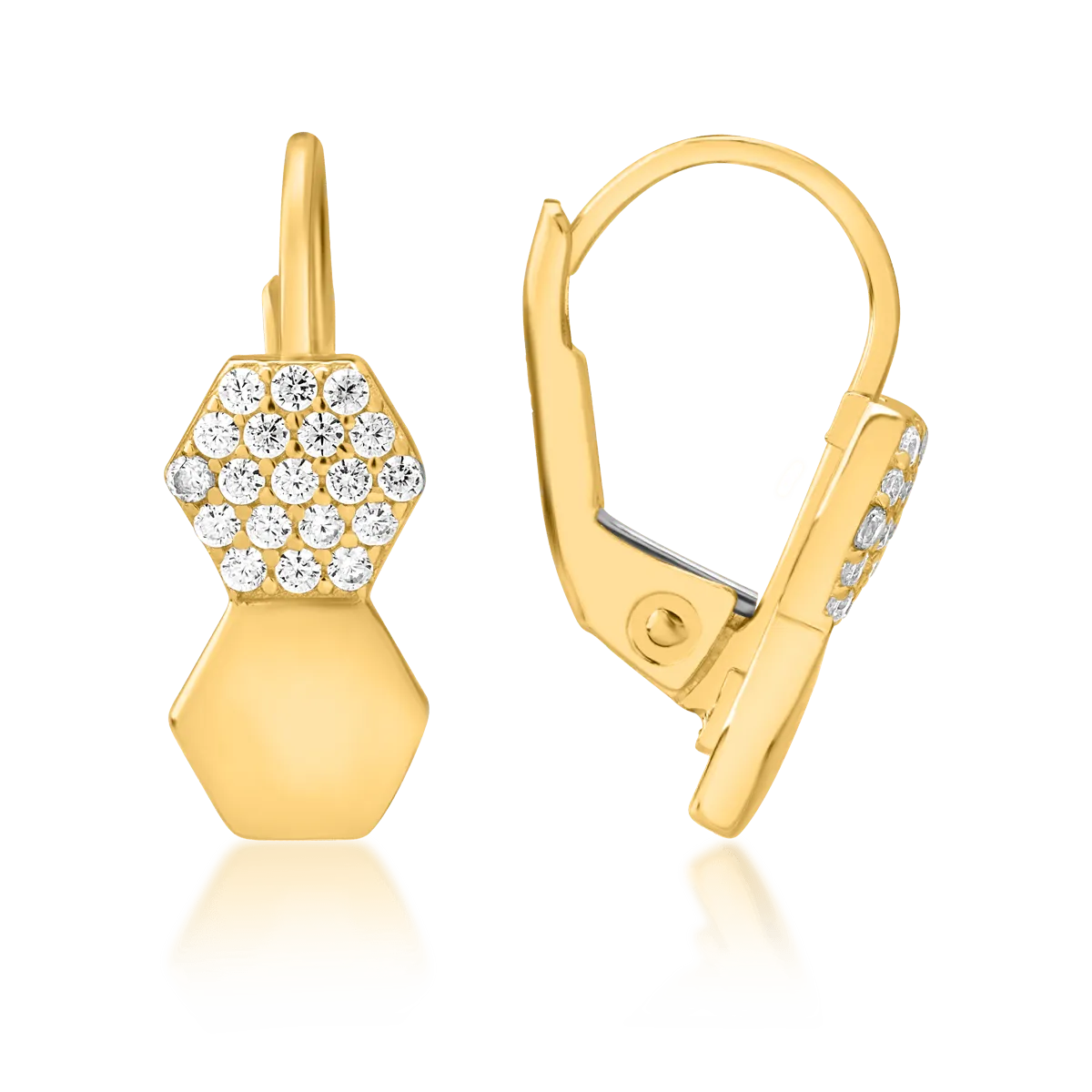 Геометрични обеци от жълто злато 14К