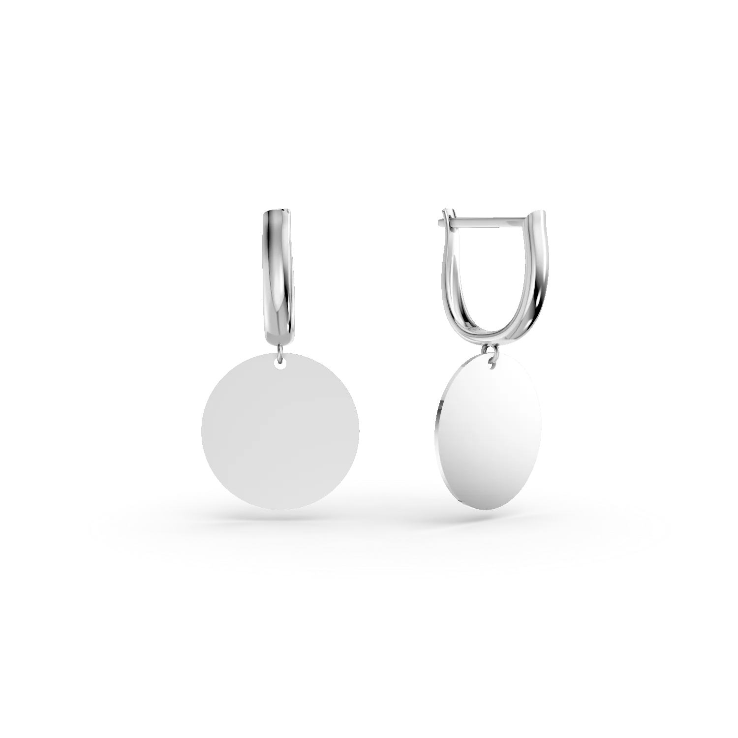 Cercei cu banuti din aur alb