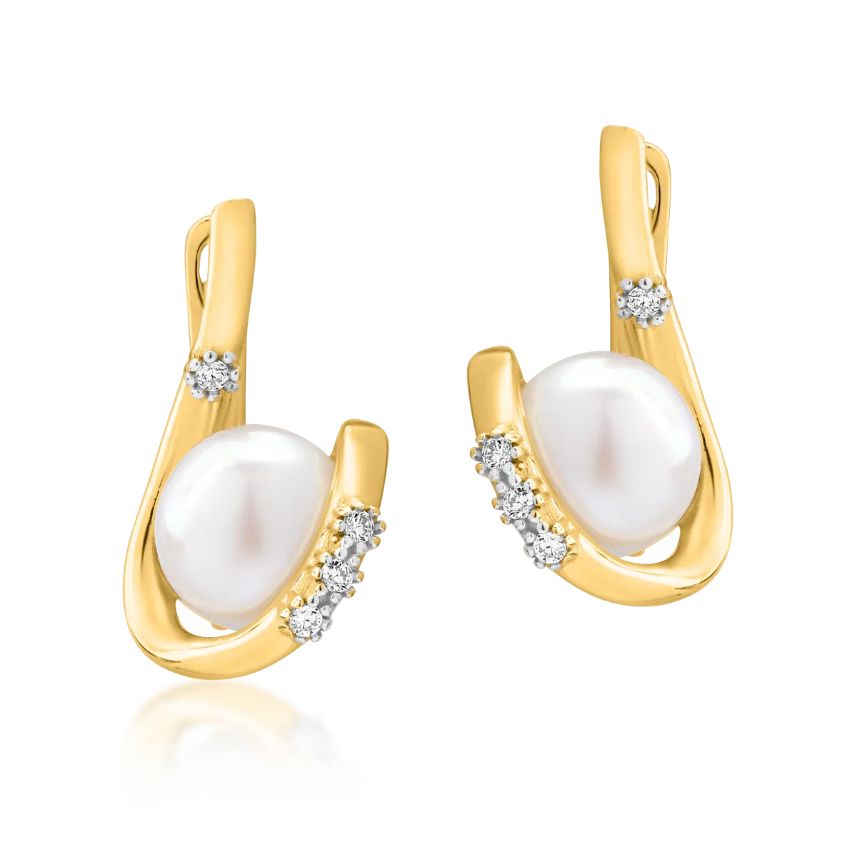 Cercei din aur galben de 14K - 1 | YEO