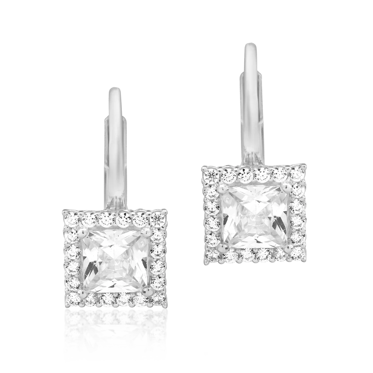 14k white gold earrings-107798