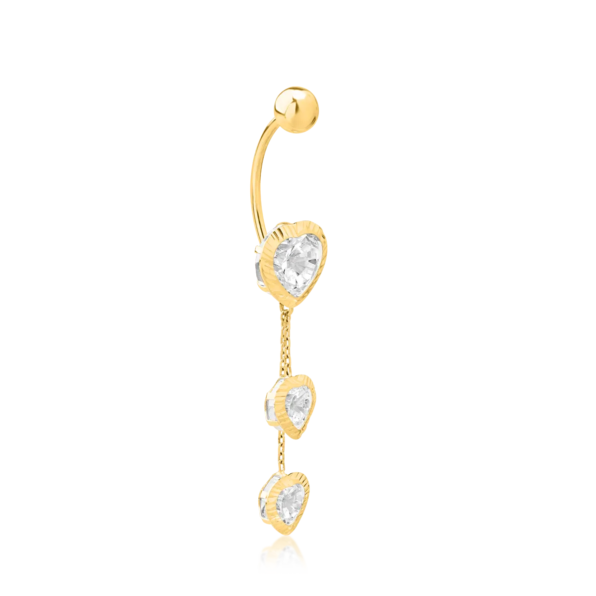 Fülbevaló ombil piercing 14k sárga aranyból