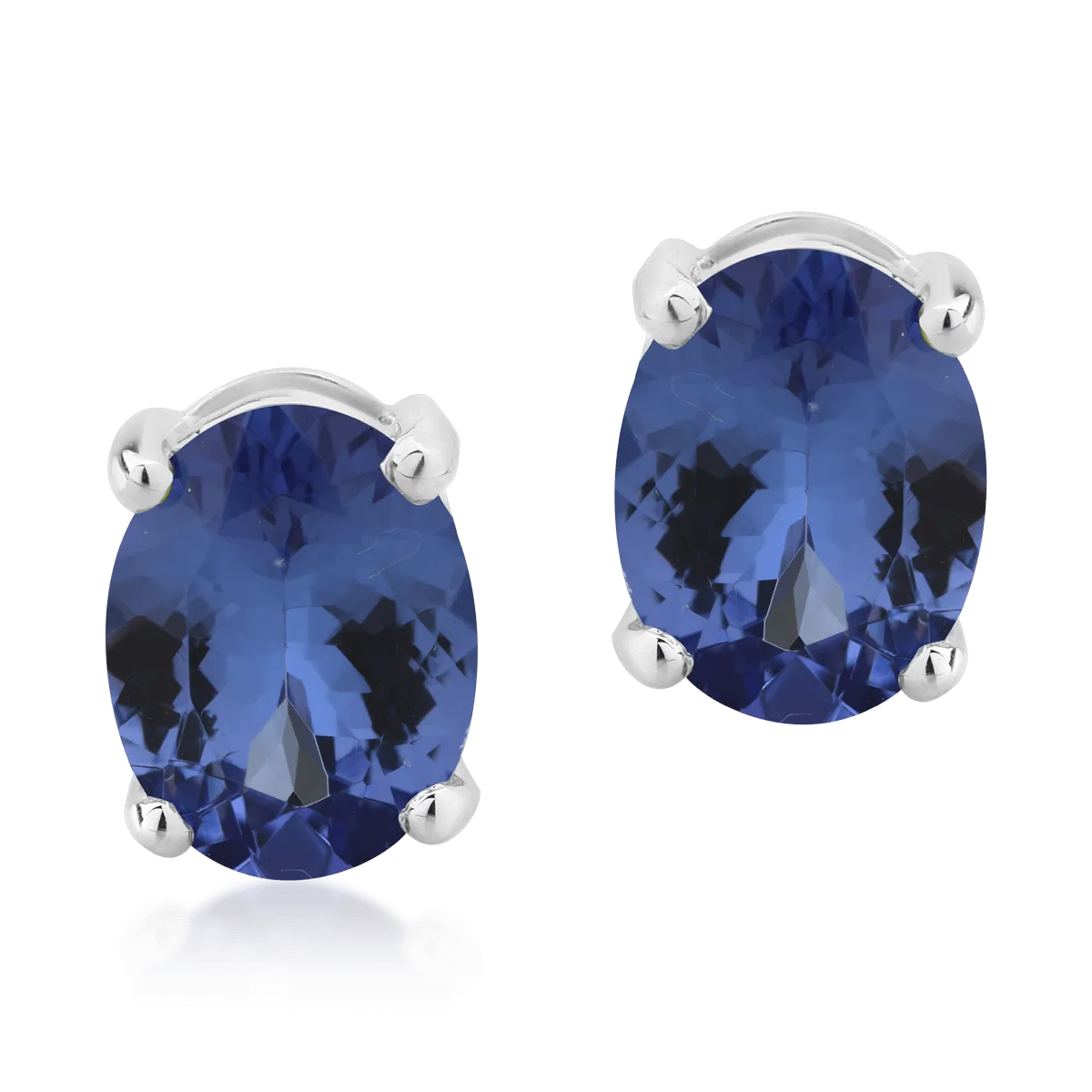 Cercei din aur alb de 14K cu tanzanite de 2.43ct