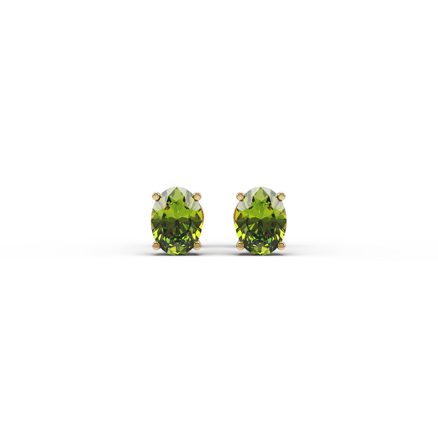 Cercei din aur galben de 14K cu peridot de 2.47ct