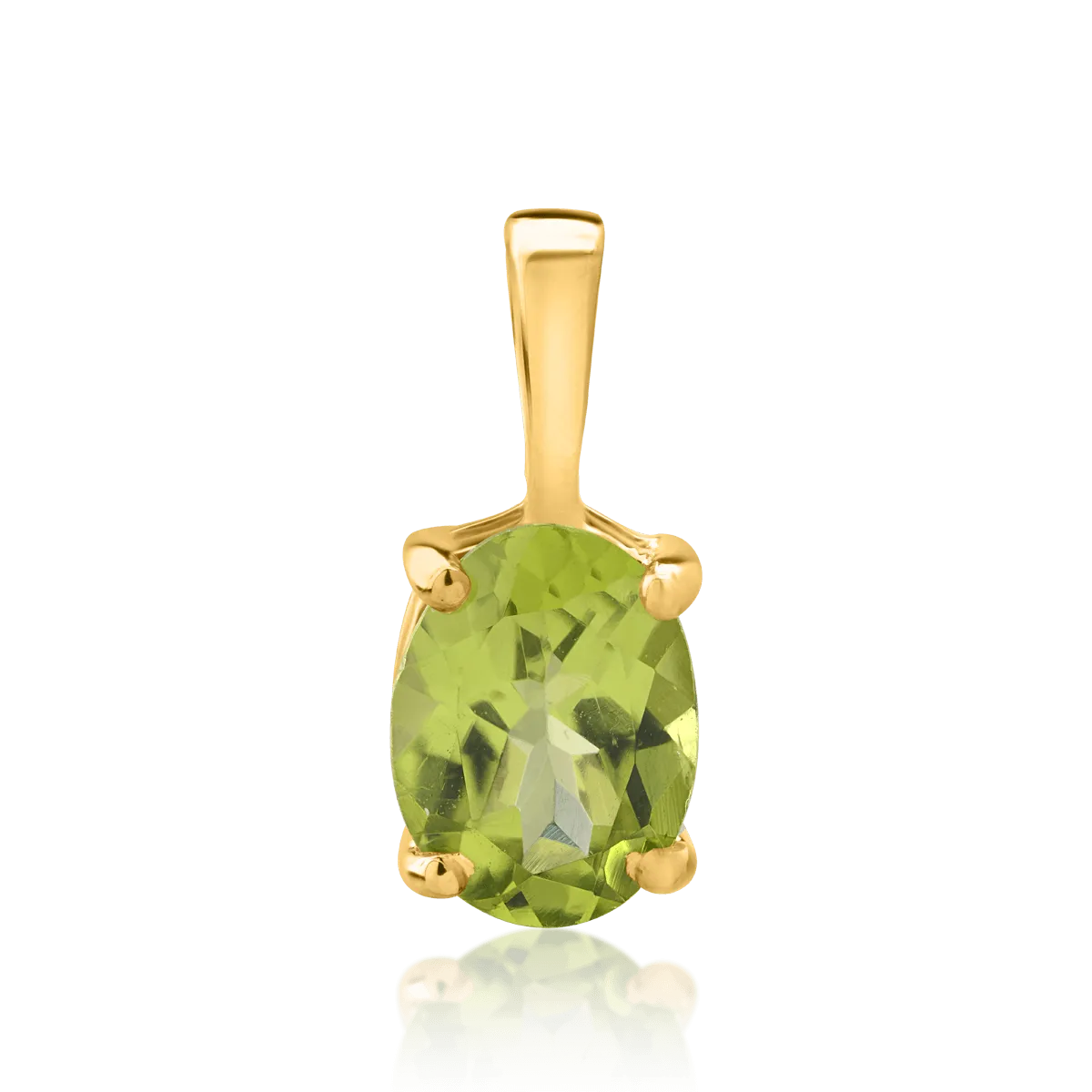 Pandantiv din aur galben de 14K cu peridot de 1.21ct