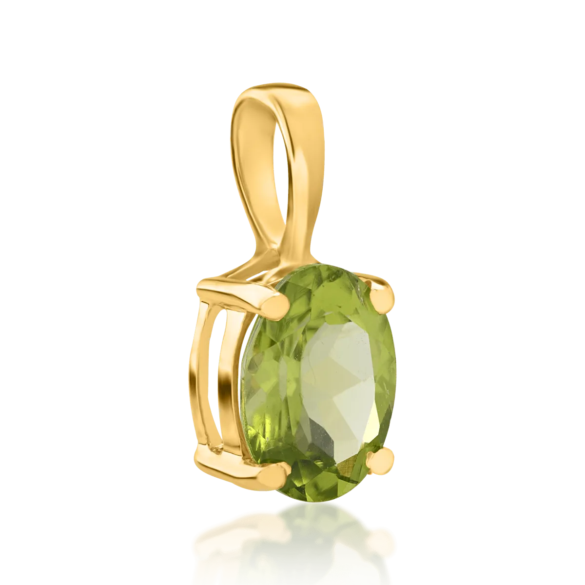 Pandantiv din aur galben de 14K cu peridot de 1.21ct