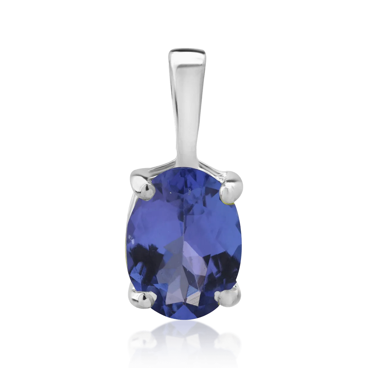 Pandantiv din aur alb cu tanzanit oval de 1.3ct