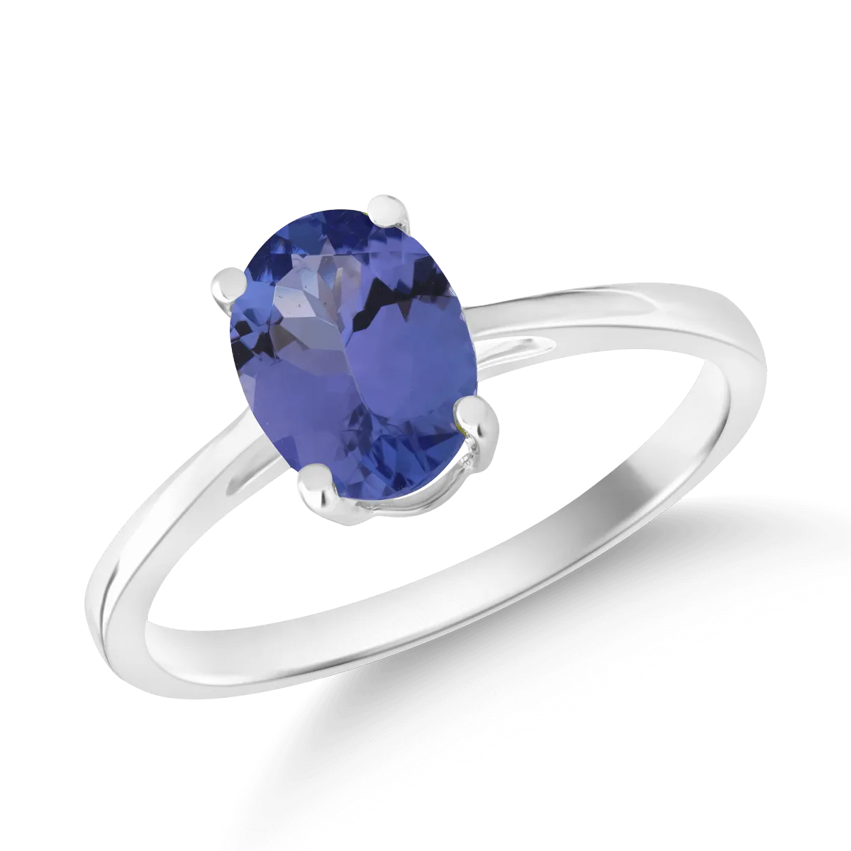 Inel din aur alb de 14K cu tanzanit de 1.05ct