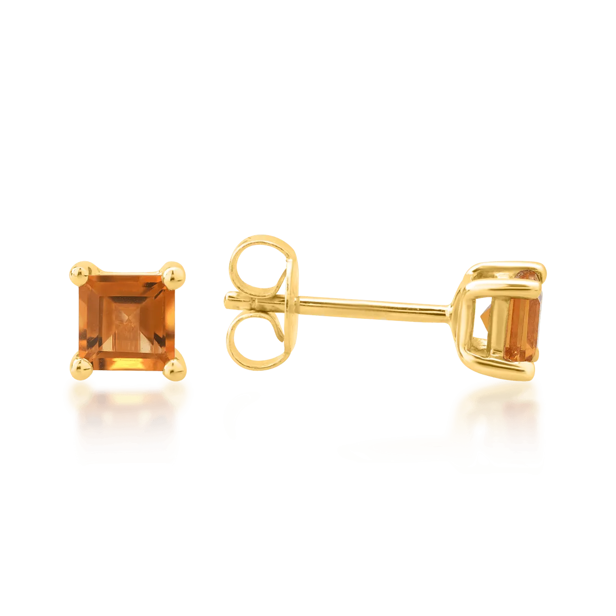 14 k sárga arany fülbevaló 0.6ct citrinekkel