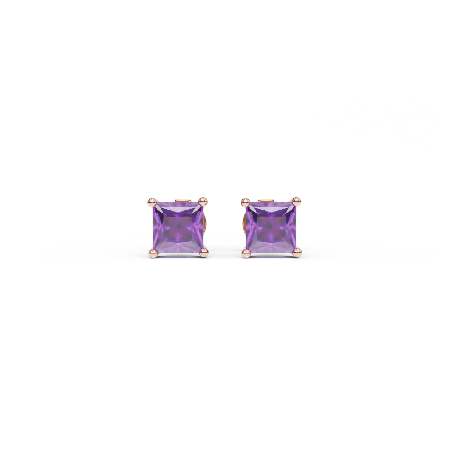 Cercei din aur roz cu ametiste de 0.61ct