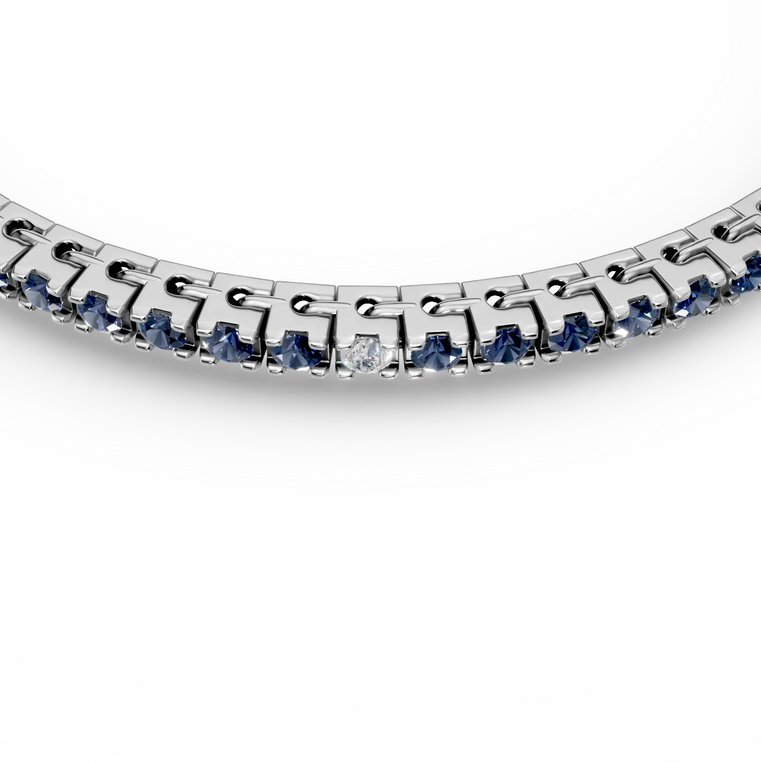 18k fehér arany karkötő 2.25ct sapphires és 0.15ct Diamonds