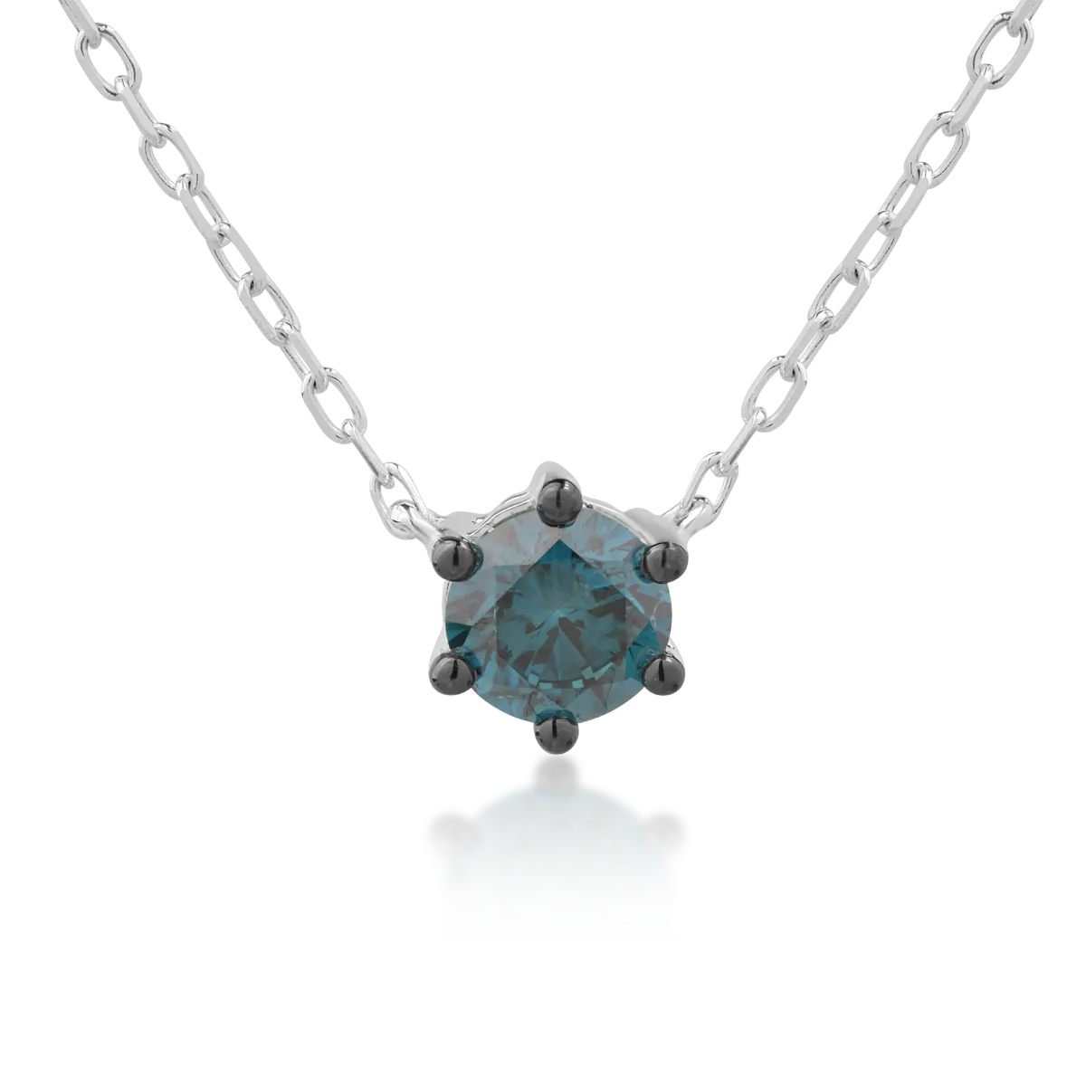 18K fehérarany függő nyaklánc 0.53kt kék gyémánttal
