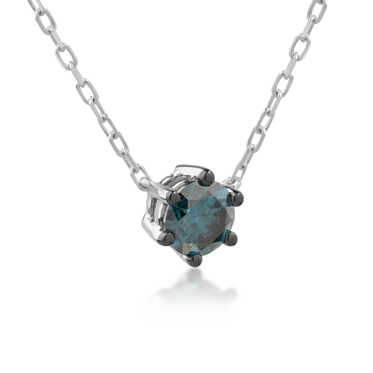 18K white gold pendant necklace with blue diamond of 0.53ct