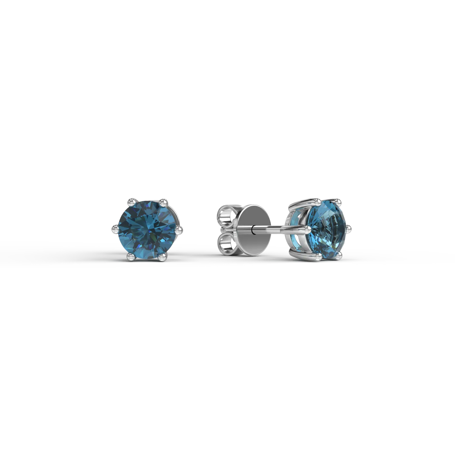 18K white gold earrings with 1.04ct blue diamonds
