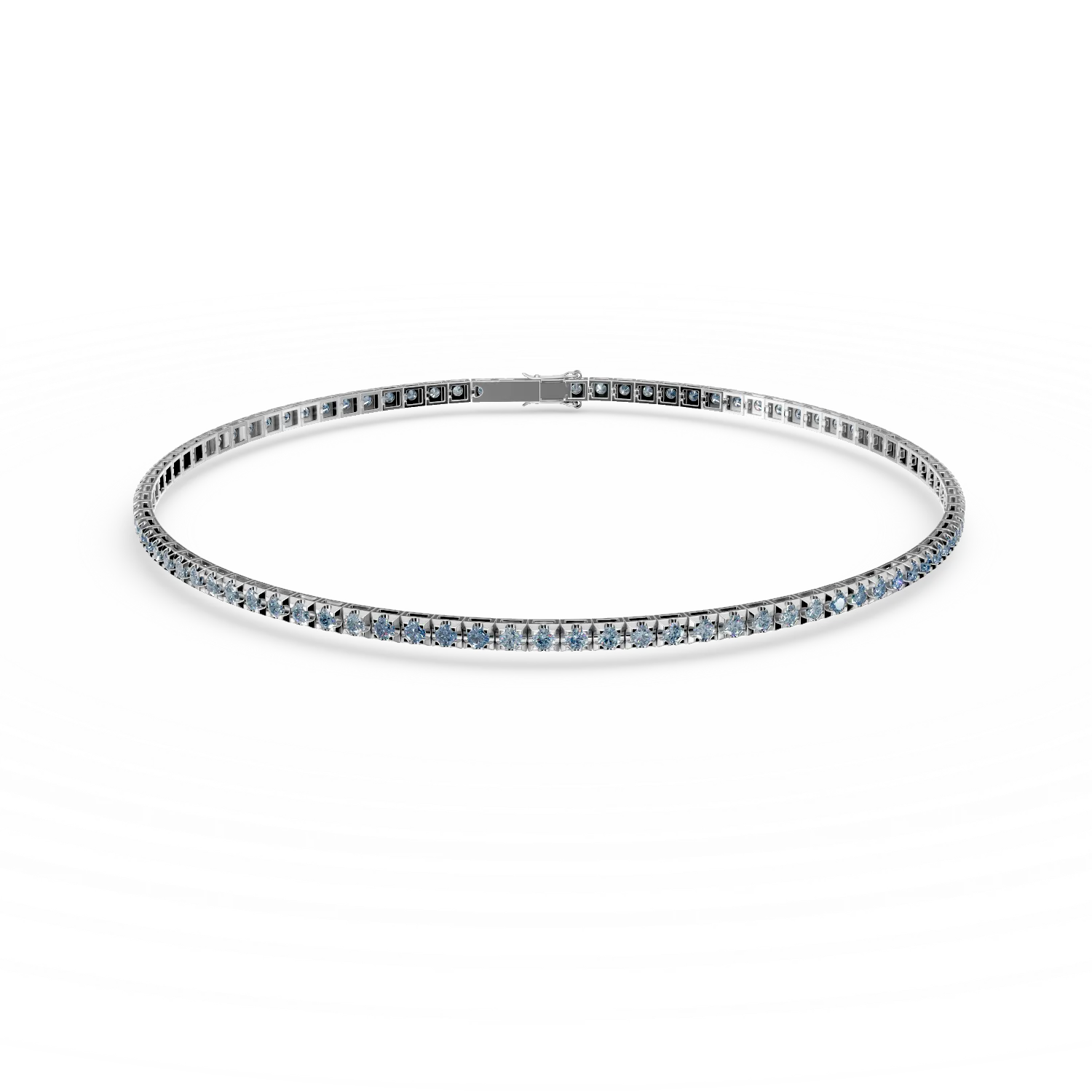 18K white gold tennis bracelet with blue diamonds of 1.05ct-108291