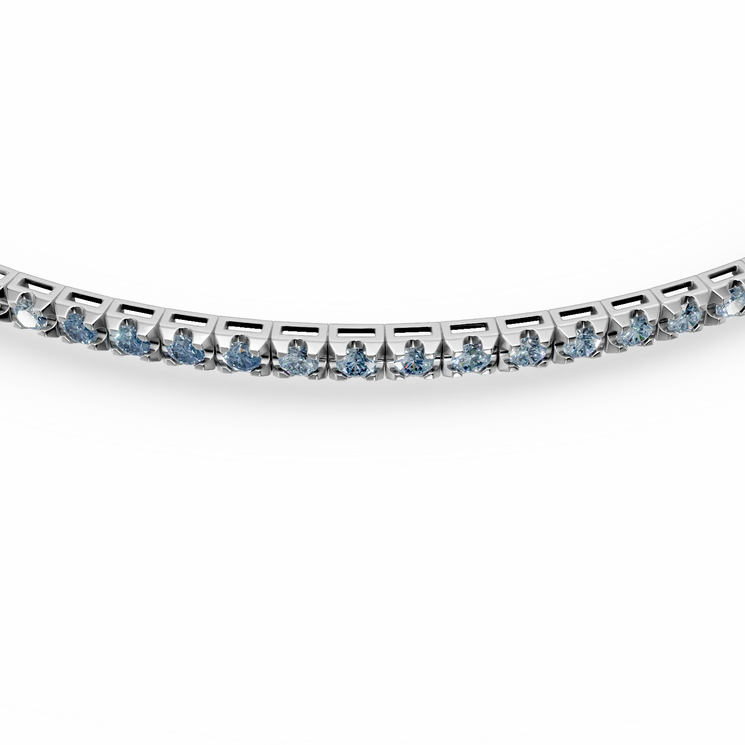 18K white gold tennis bracelet with blue diamonds of 1.05ct