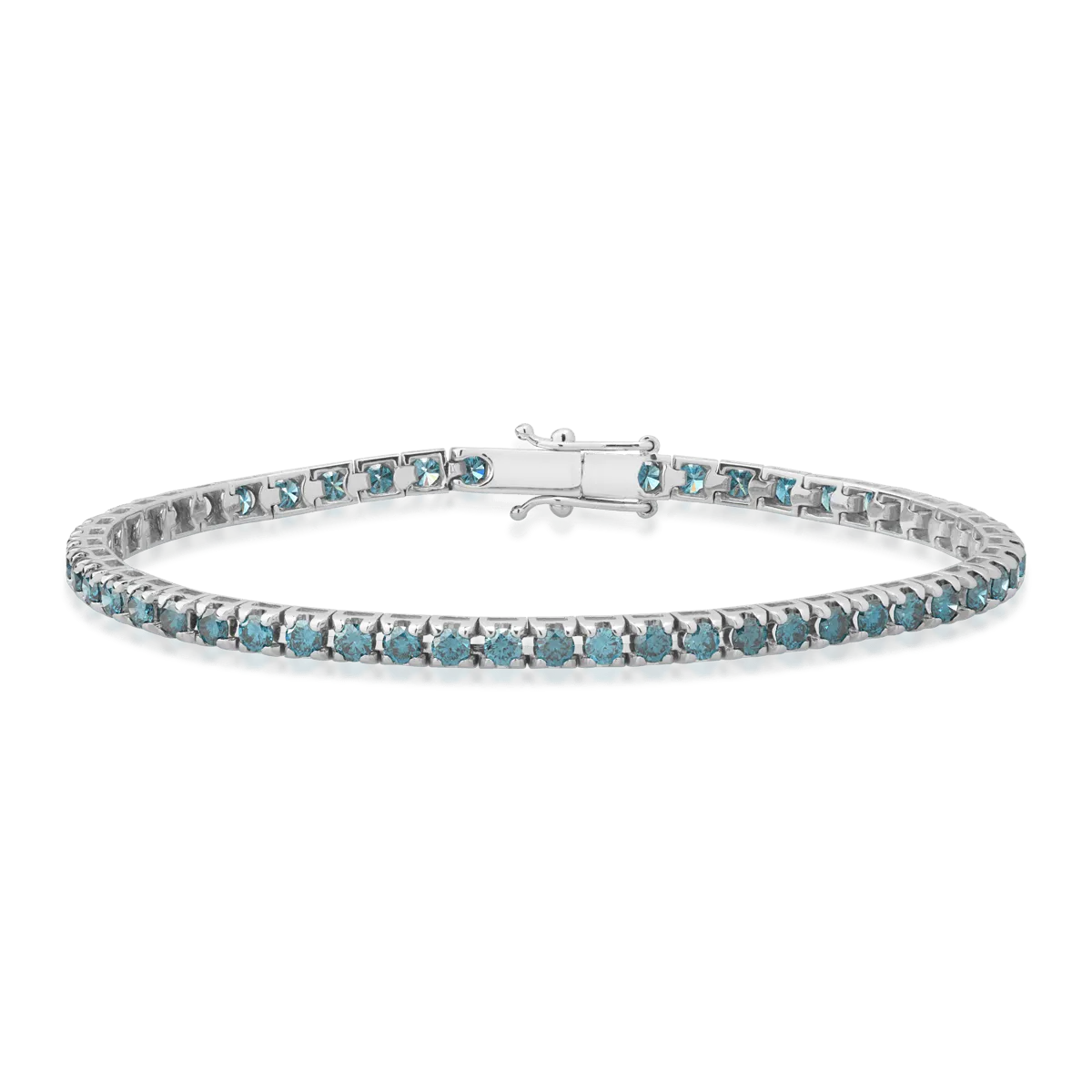 18K white gold tennis bracelet with blue diamonds of 1.9ct