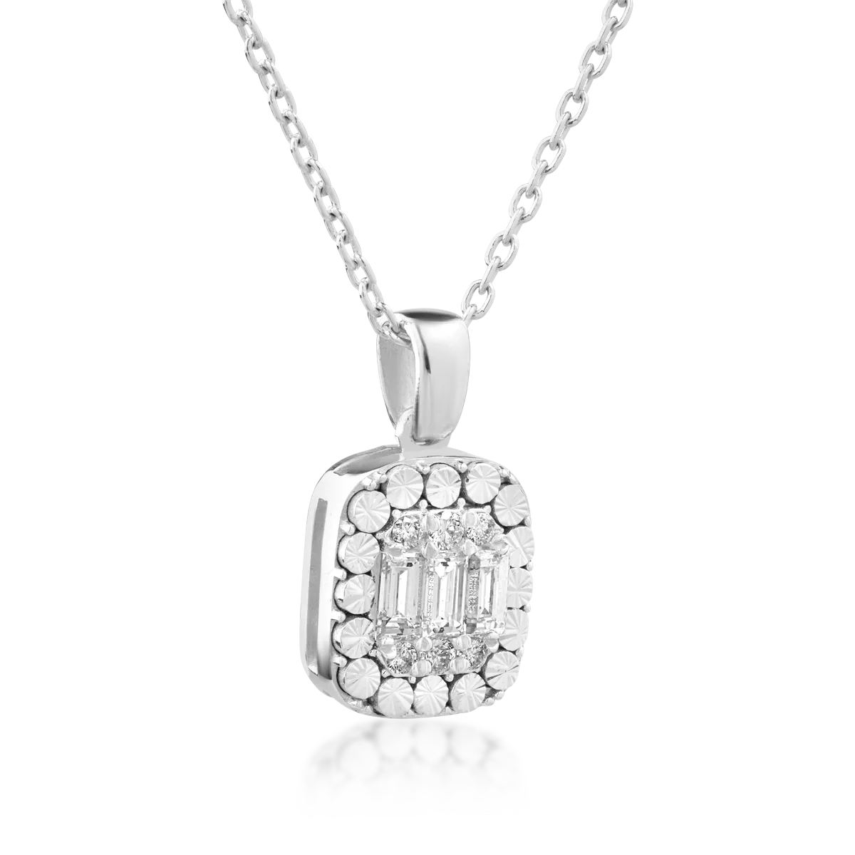 18K white gold pendant necklace with diamonds of 0.28ct