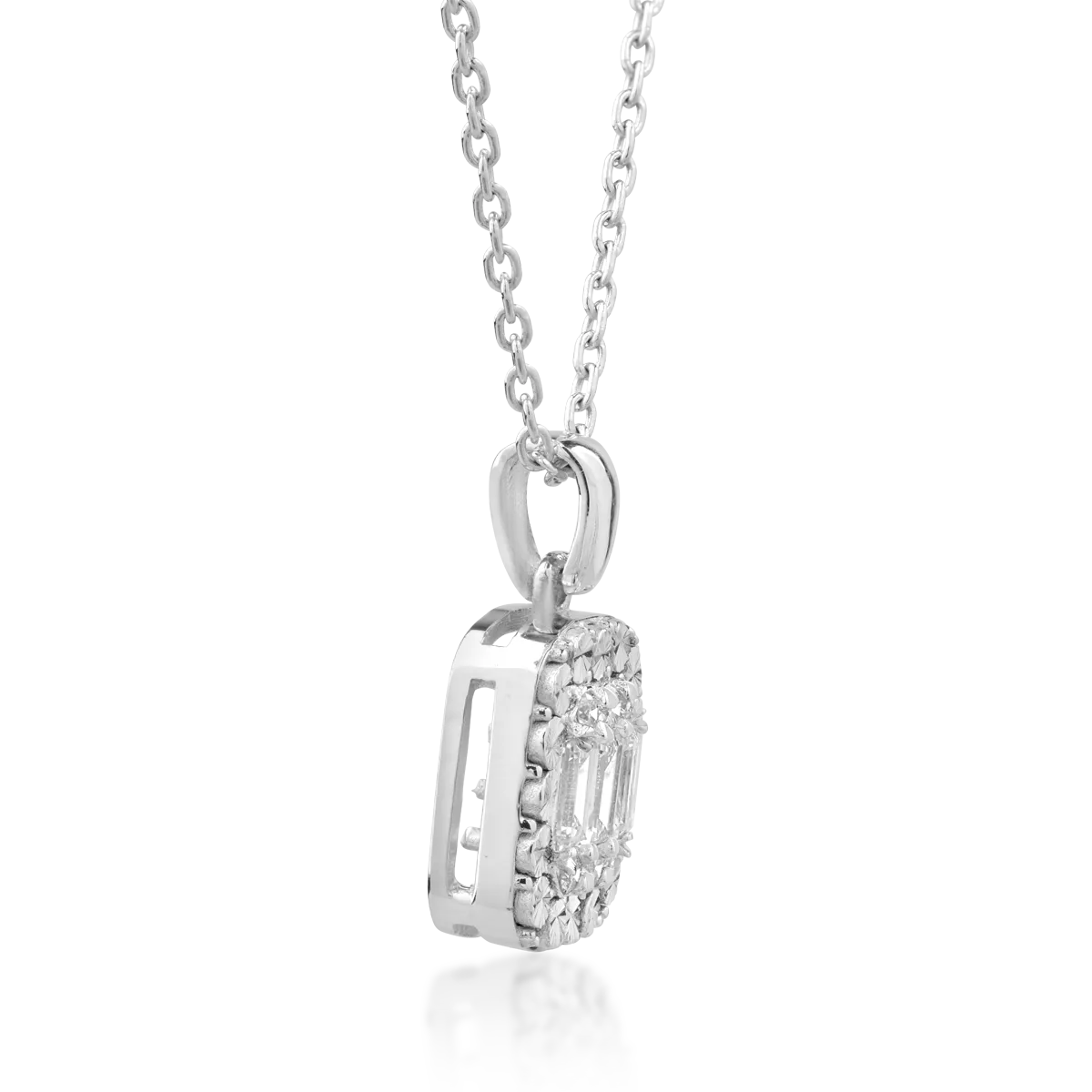 18K white gold pendant necklace with diamonds of 0.28ct