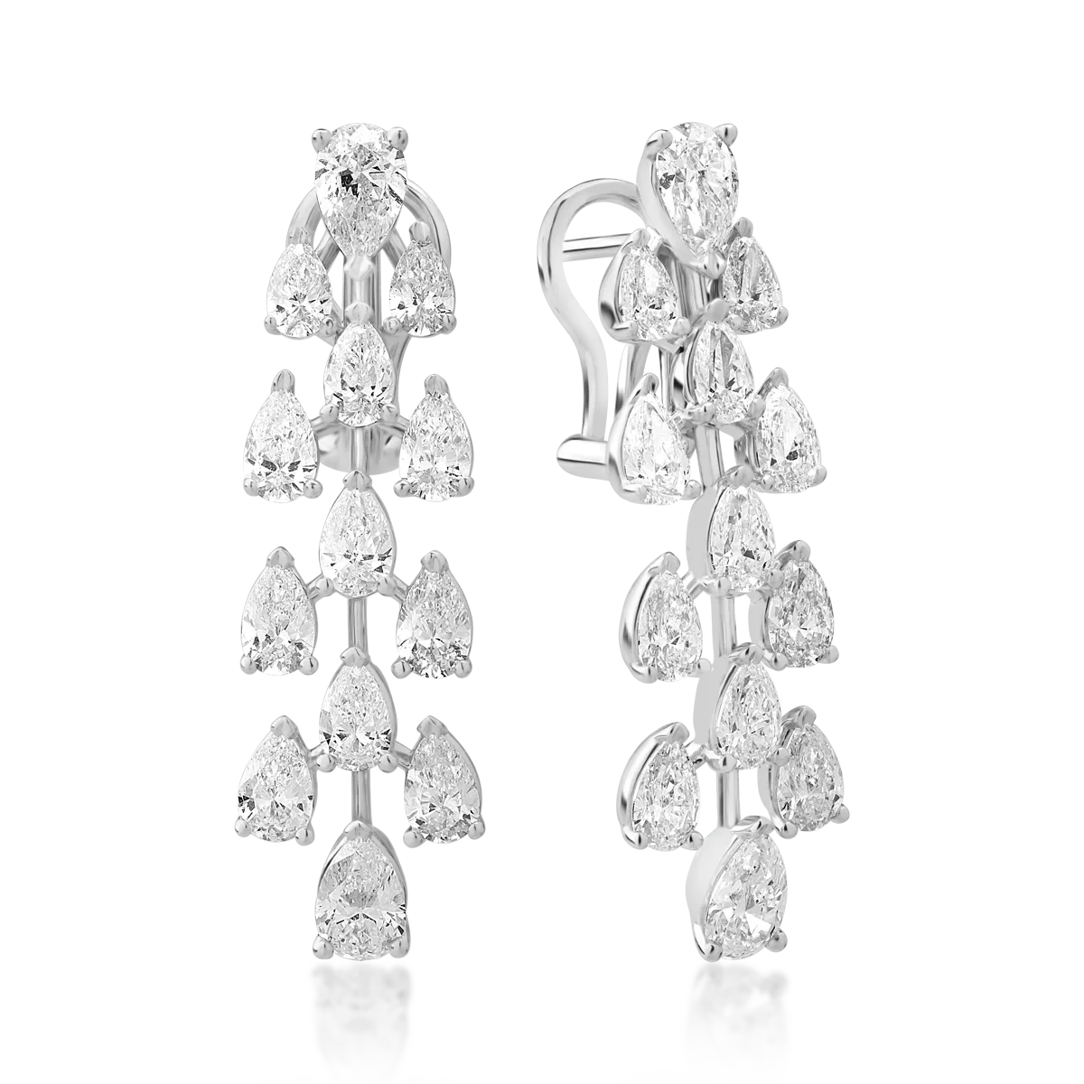 Cercei din aur alb cu diamante pear de 4.95ct