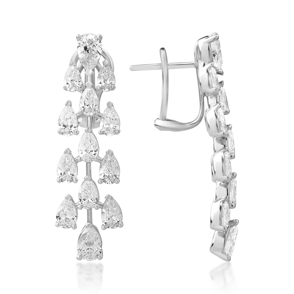 Обеци от бяло злато 18K с диаманти 4.95ct