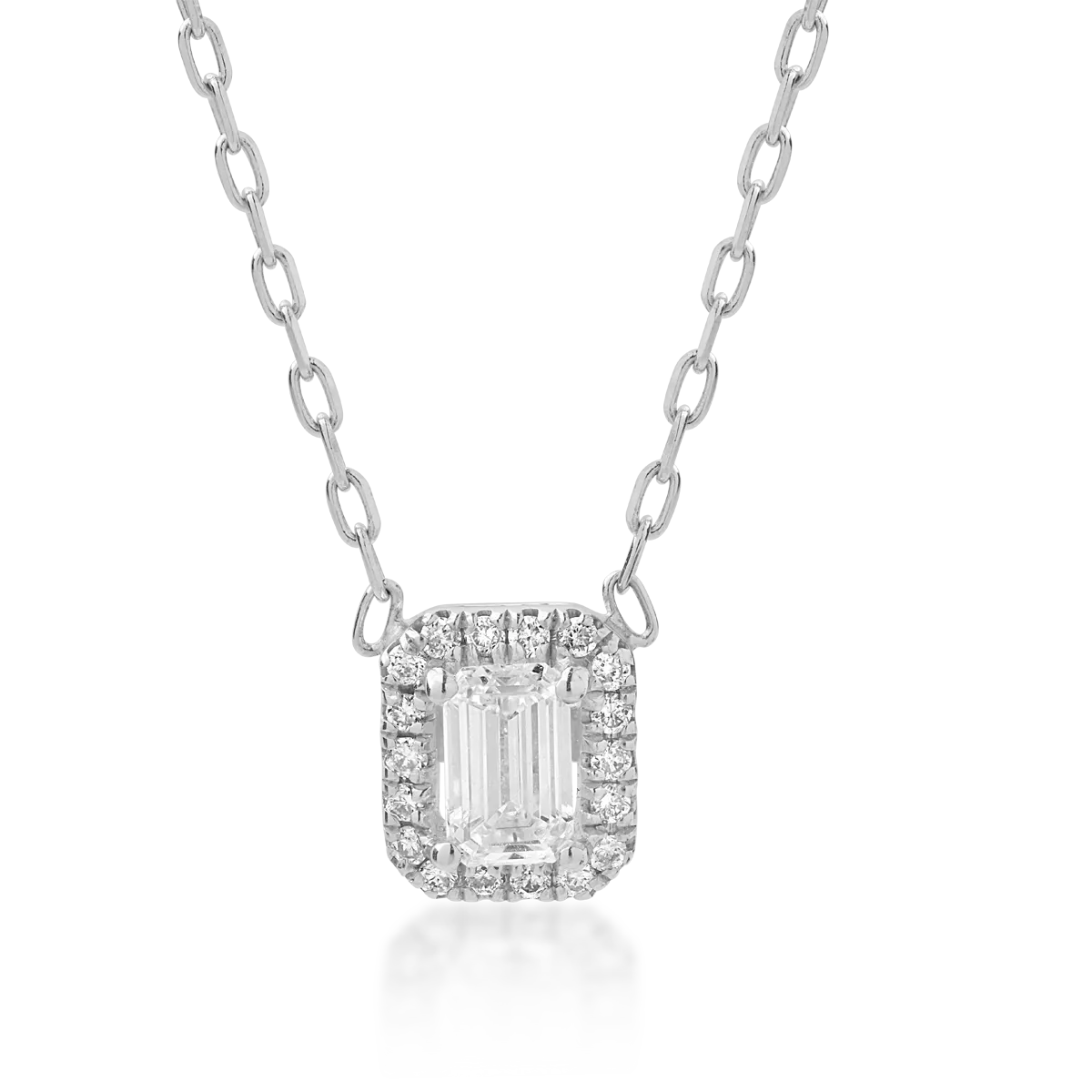 18K white gold pendant necklace with 0.23ct diamonds
