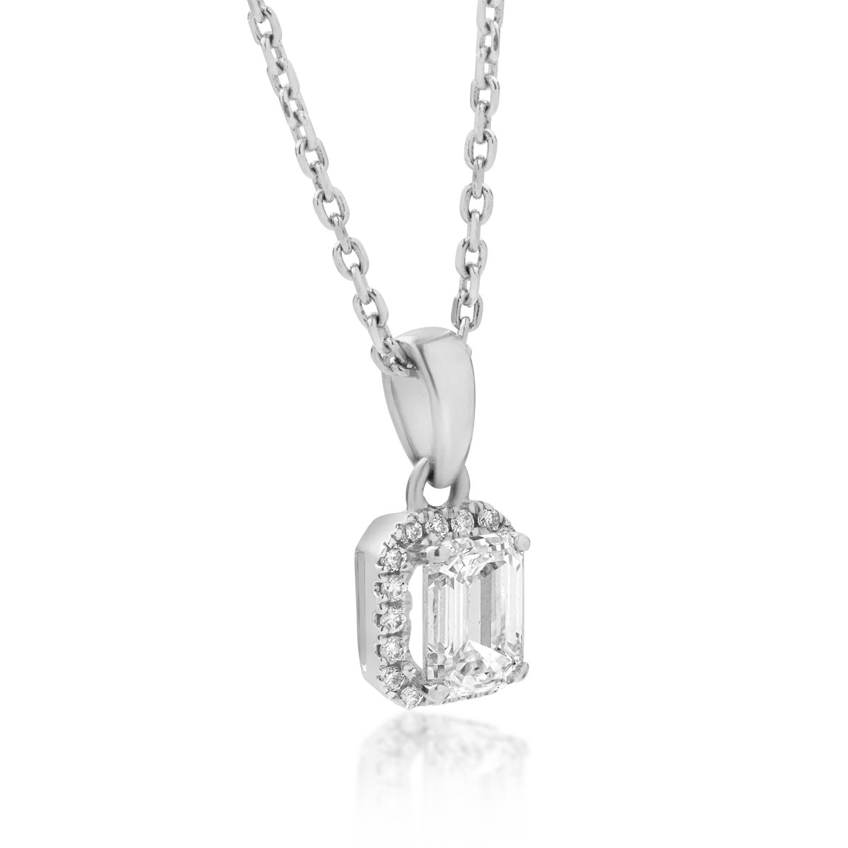 18K white gold pendant necklace with 0.46ct diamonds