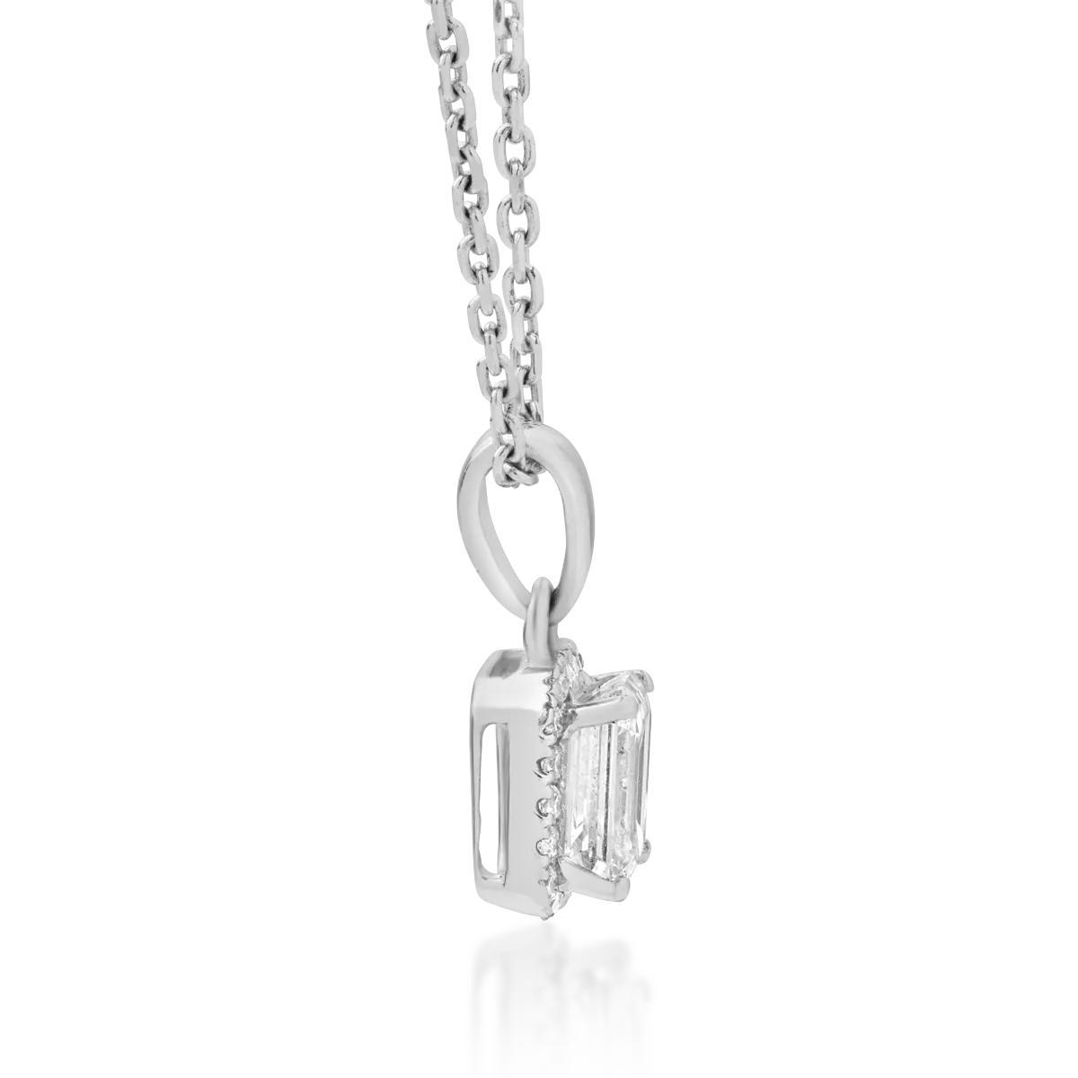 18K white gold pendant necklace with 0.46ct diamonds