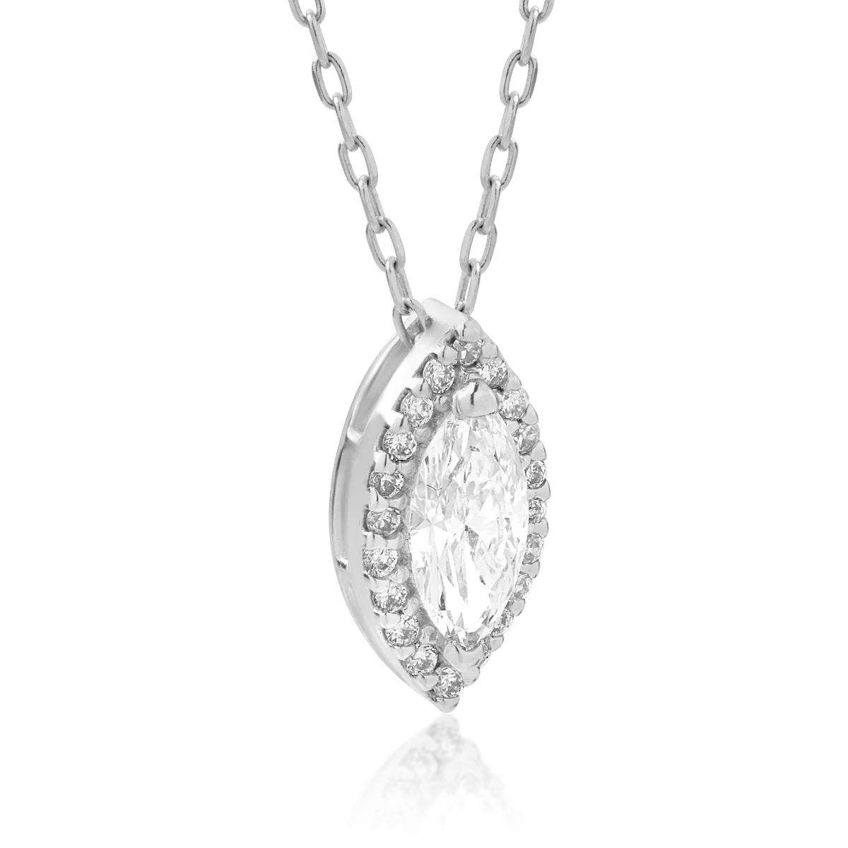 18K white gold pendant necklace with 0.41ct diamonds