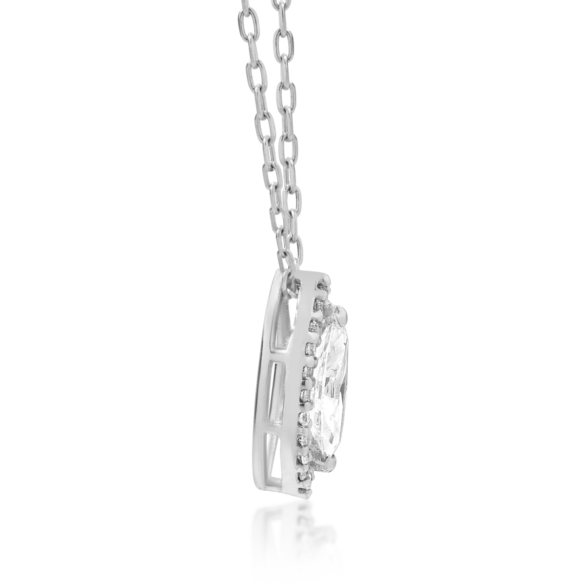 18K white gold pendant necklace with 0.41ct diamonds