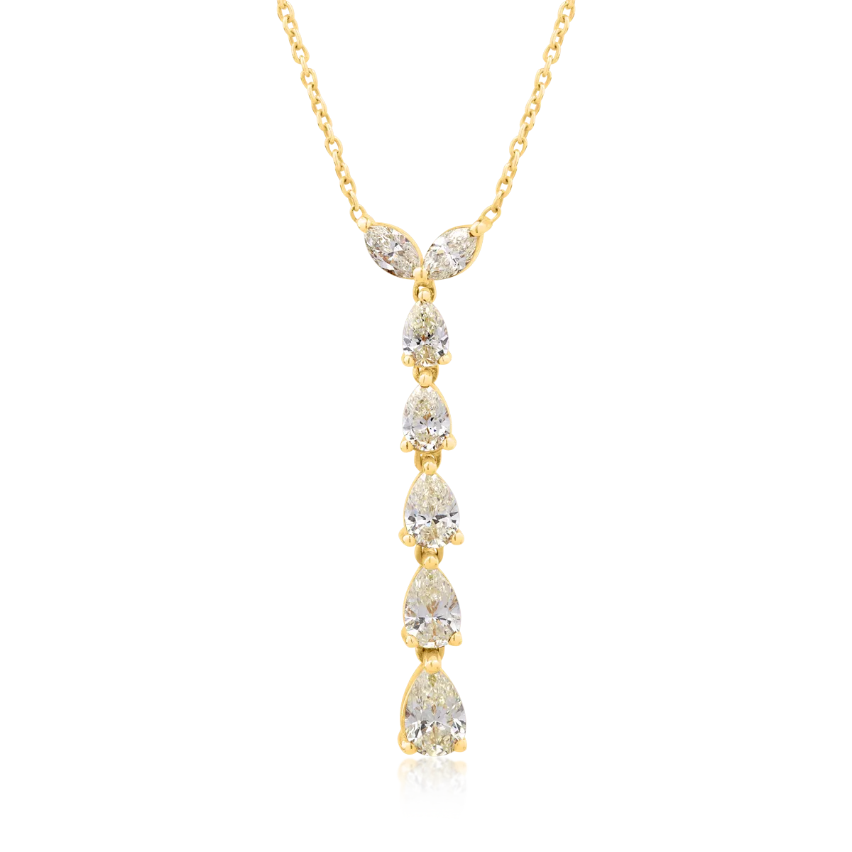 18K yellow gold necklace with yellow diamonds of 0.97ct