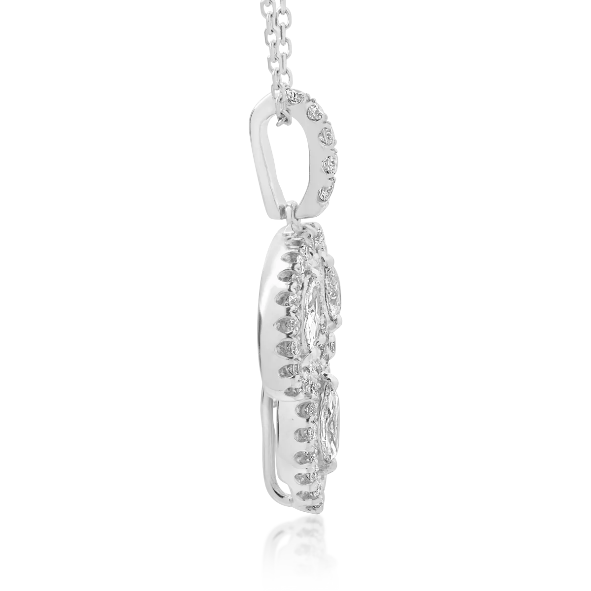 18K white gold pendant necklace with 0.61ct diamonds