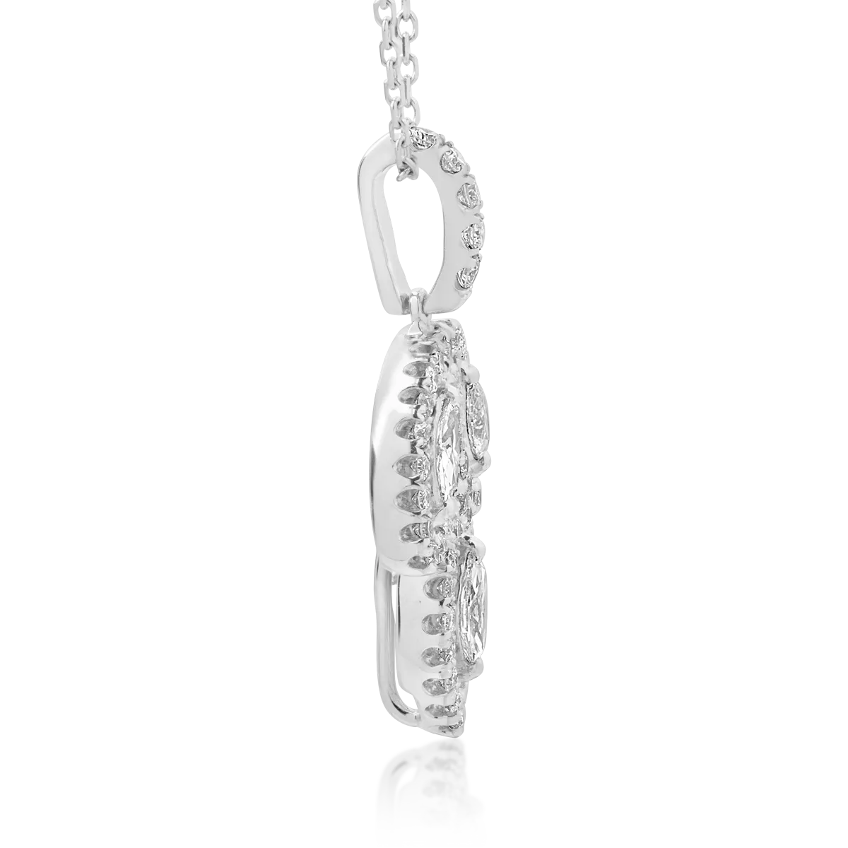 Колие с висулка от 18K бяло злато с диаманти 0.61ct