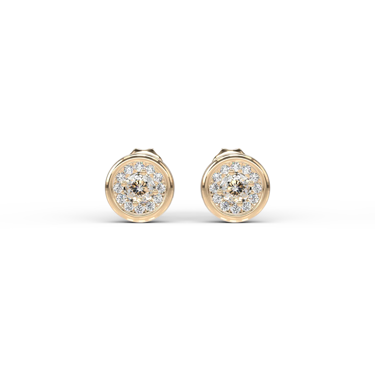 18K yellow gold earrings with 0.329ct diamond