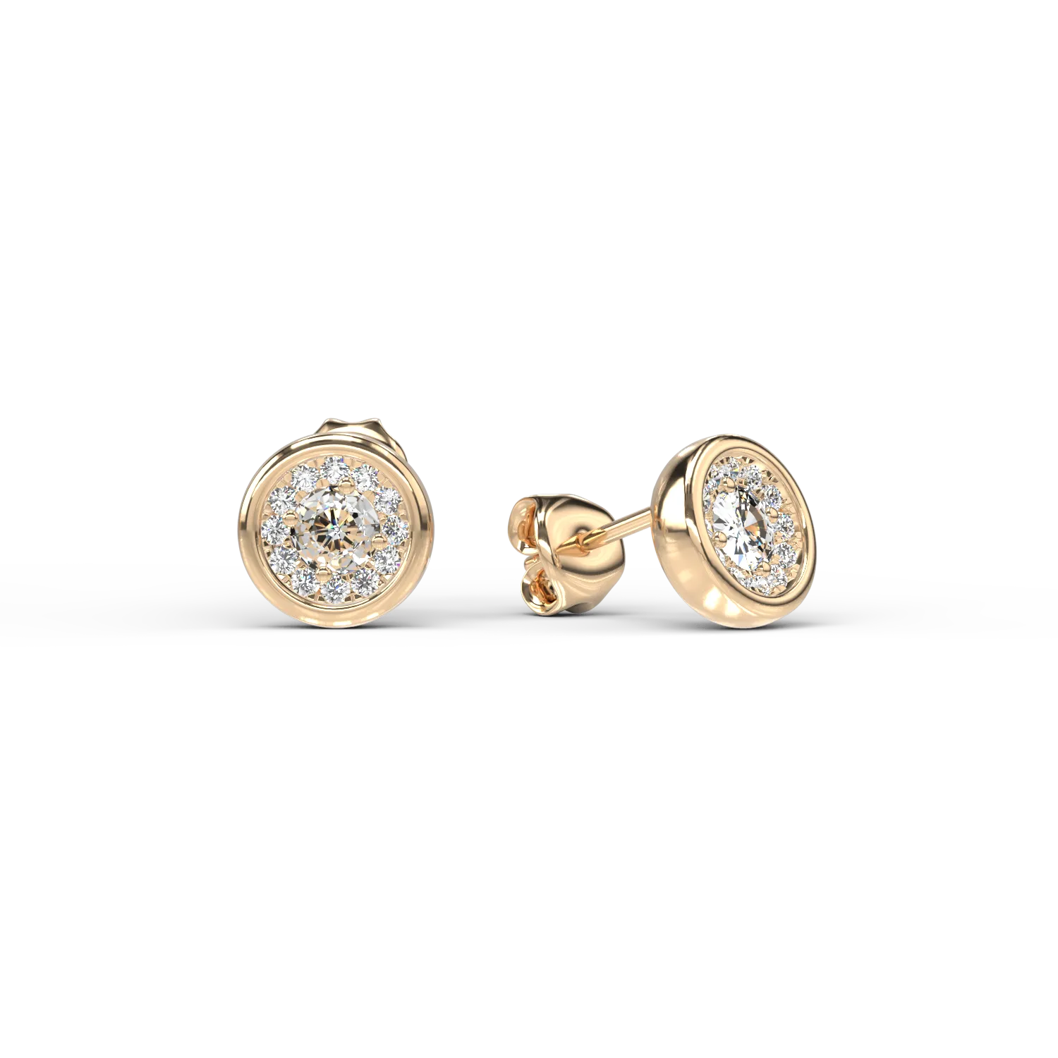 Teilor Cercei din aur galben cu diamant de 0.329ct