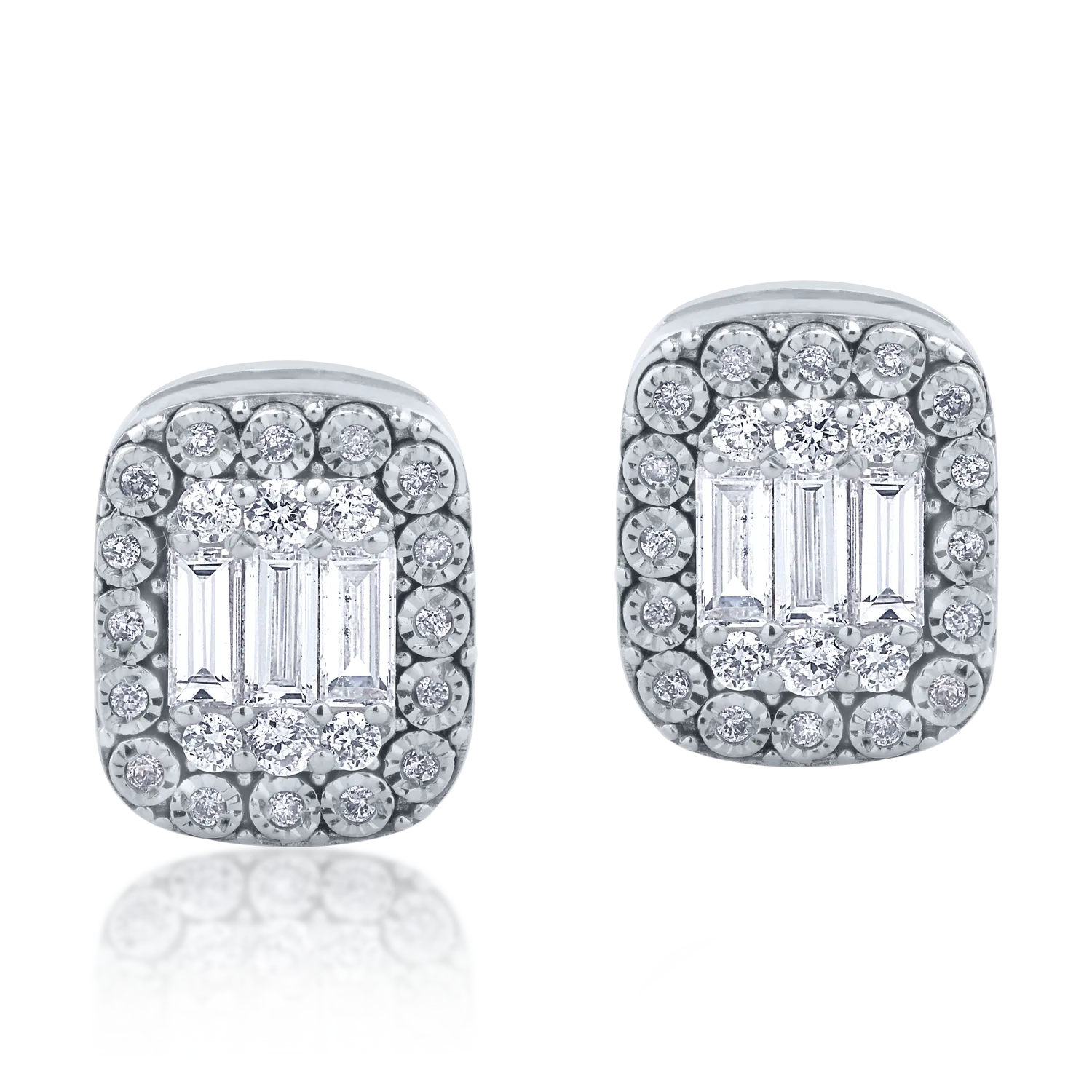 18K fehérarany fülbevaló 0.58ct gyémántokkal