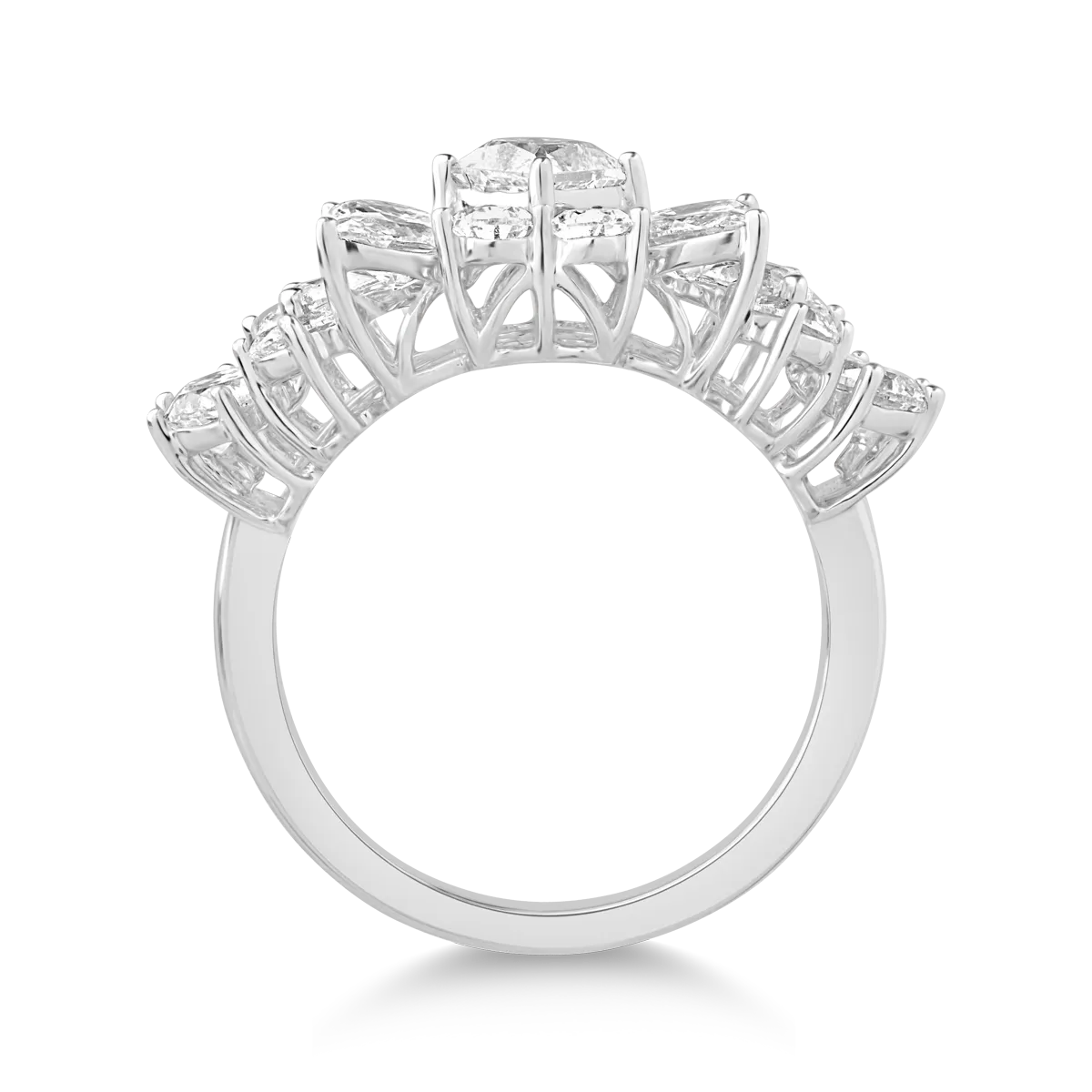 18K white gold ring with diamonds of 1.33ct