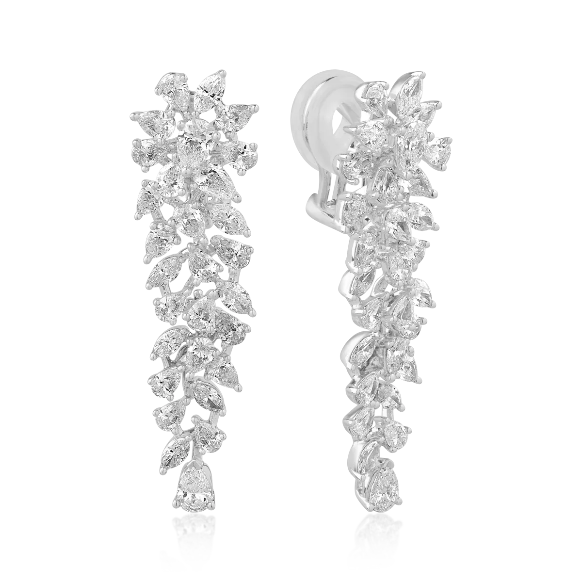 Cercei din aur alb cu diamante de 5.63ct