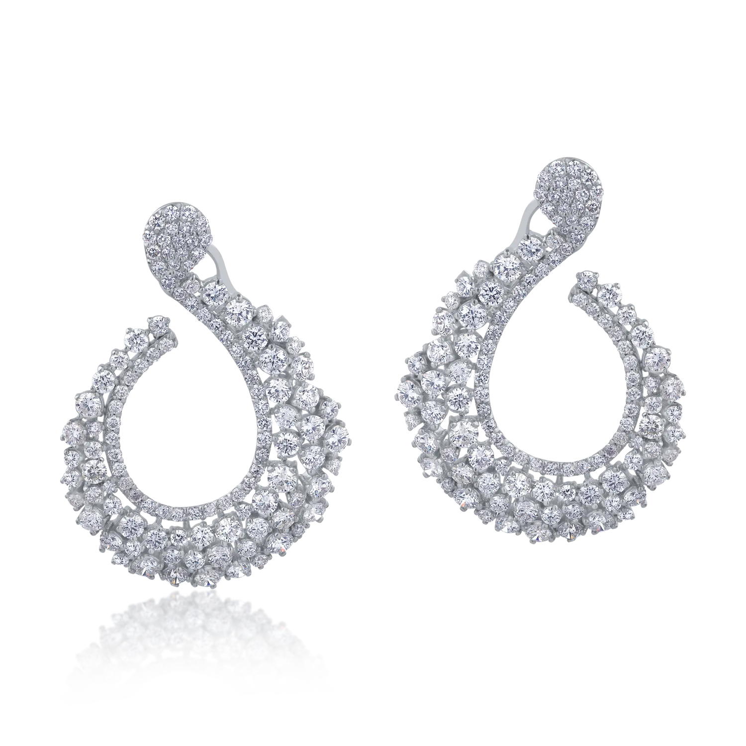 18K white gold earrings with 7.16ct diamonds